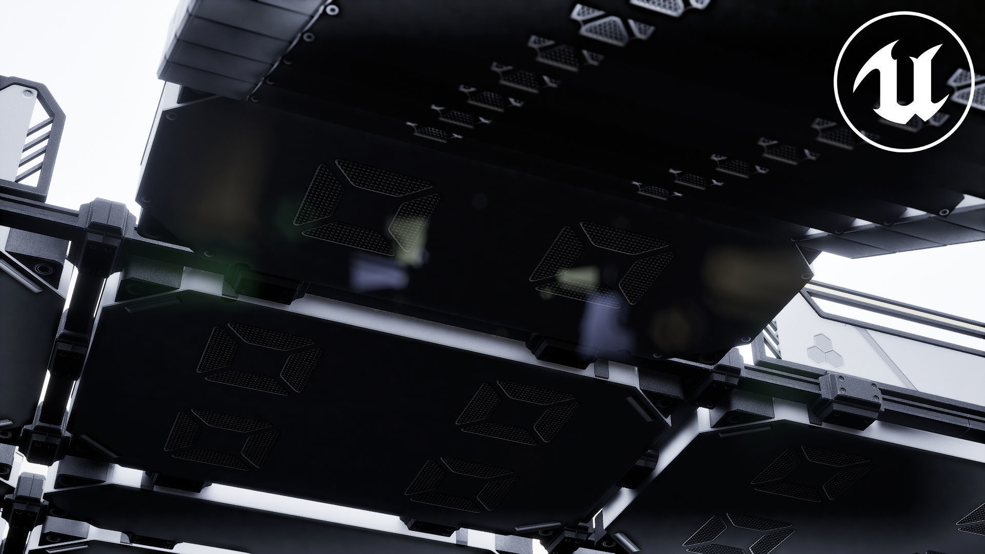 Sci Fi Modular Stairs Low-poly 3D model_4