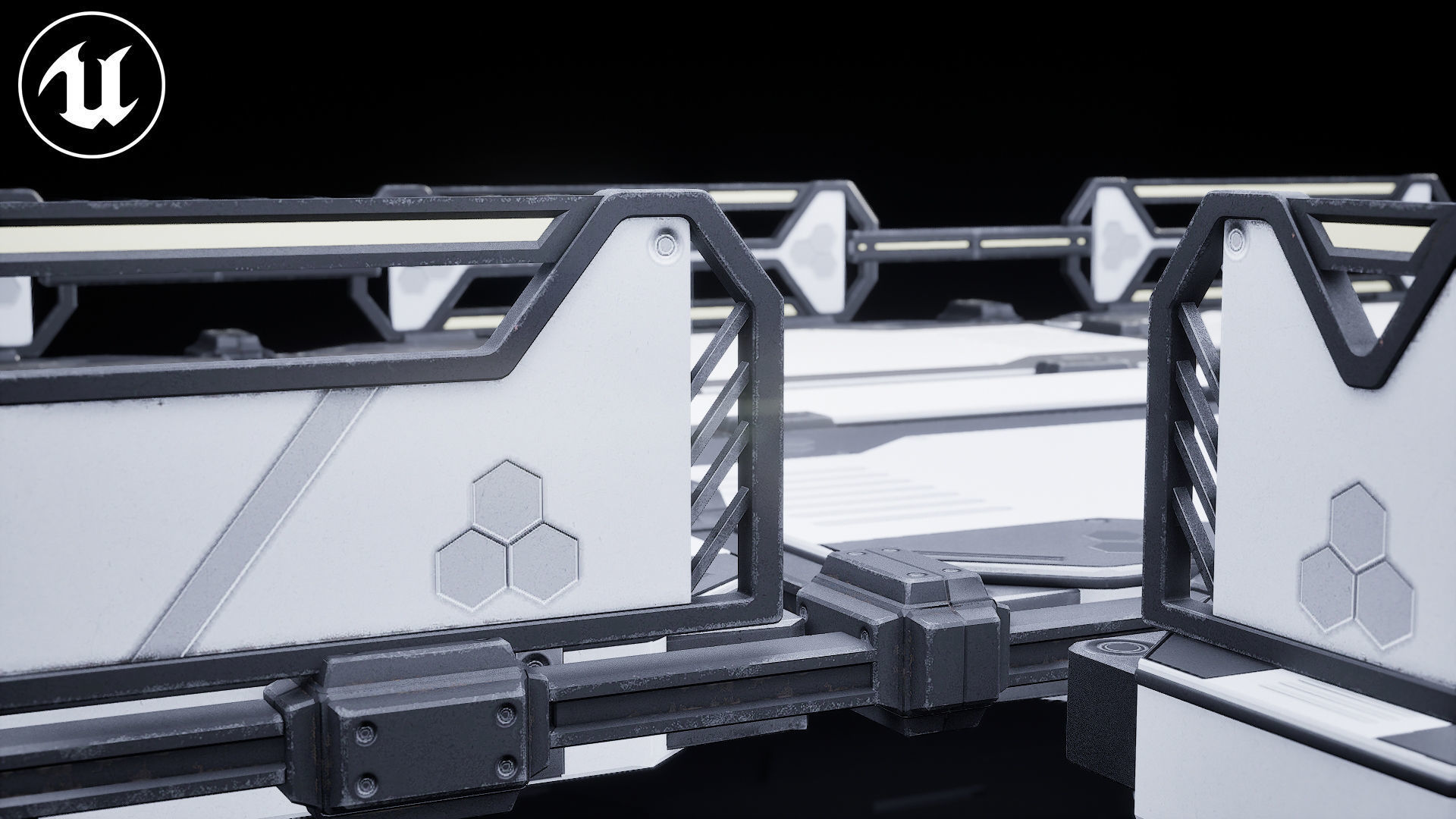 Sci Fi Modular Stairs Low-poly 3D model_14