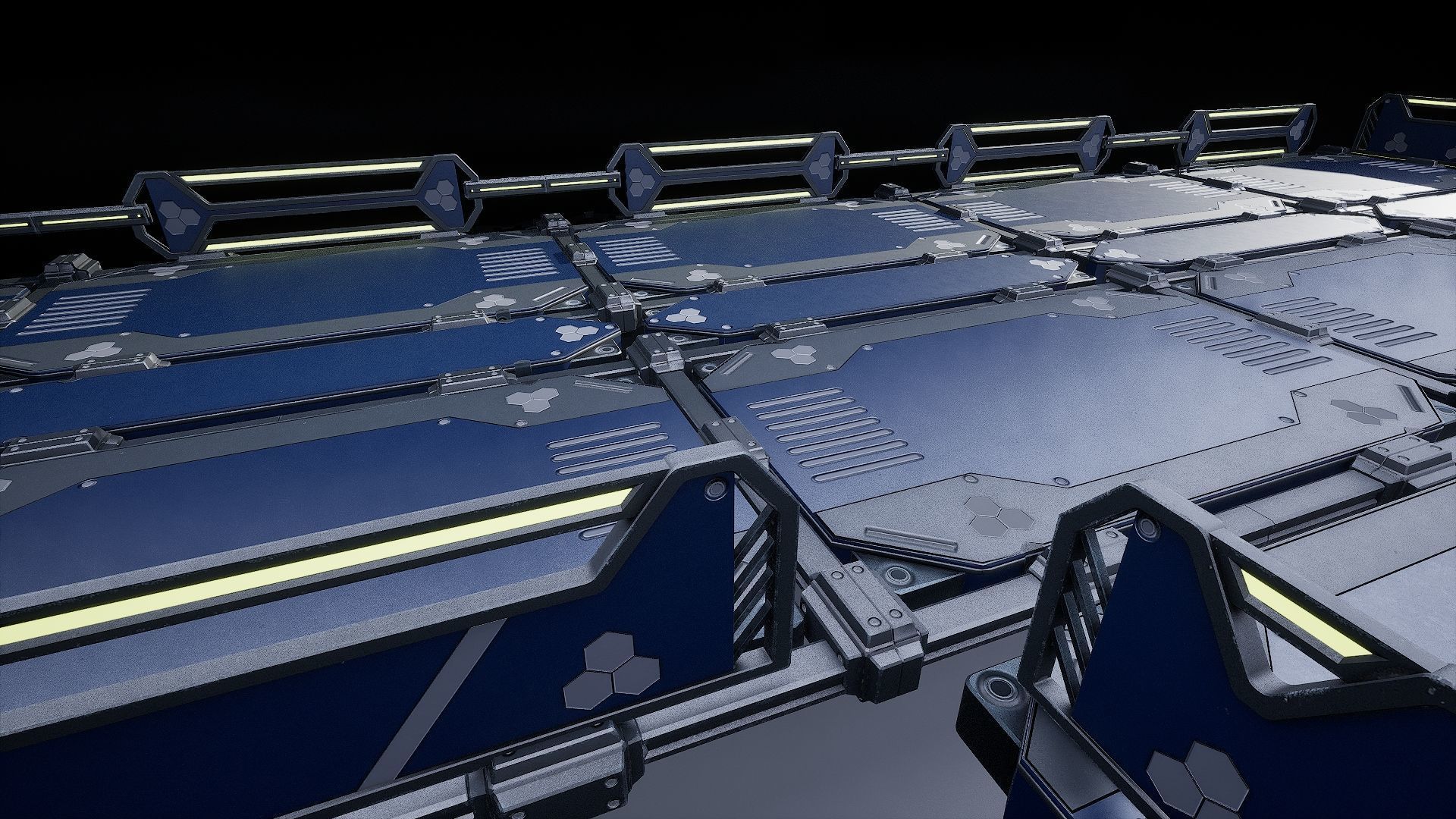 Sci Fi Modular Stairs Low-poly 3D model_9