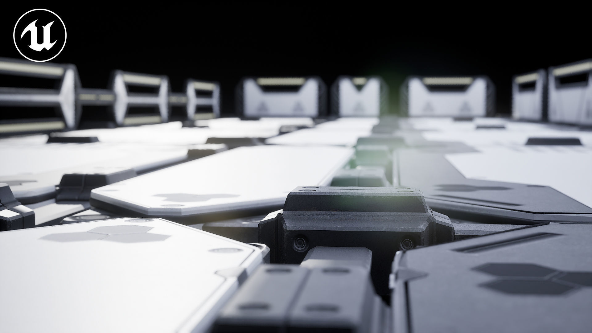 Sci Fi Modular Stairs Low-poly 3D model_13