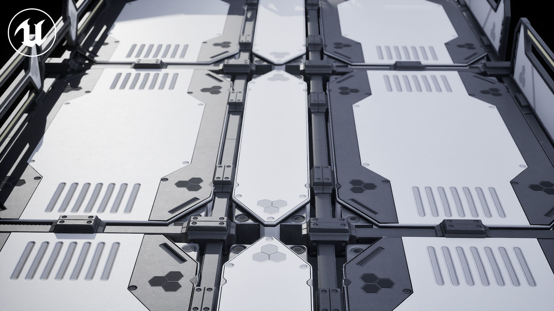 Sci Fi Modular Stairs Low-poly 3D model_15