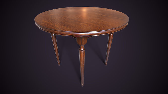 Vintage Round Table Low-poly 3D model