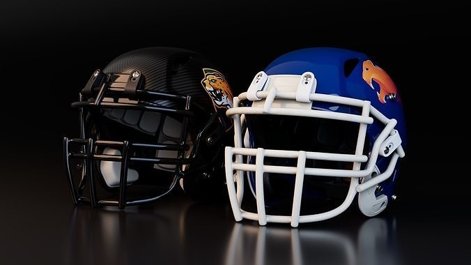 American Football Helmet Low-poly 3D model