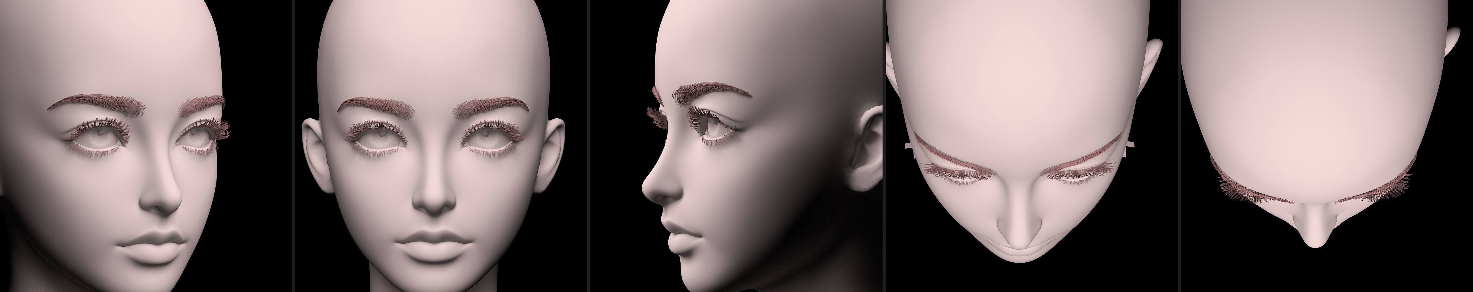 5 MESH Eyelash Eyelashes Model pack 1  3D model_1