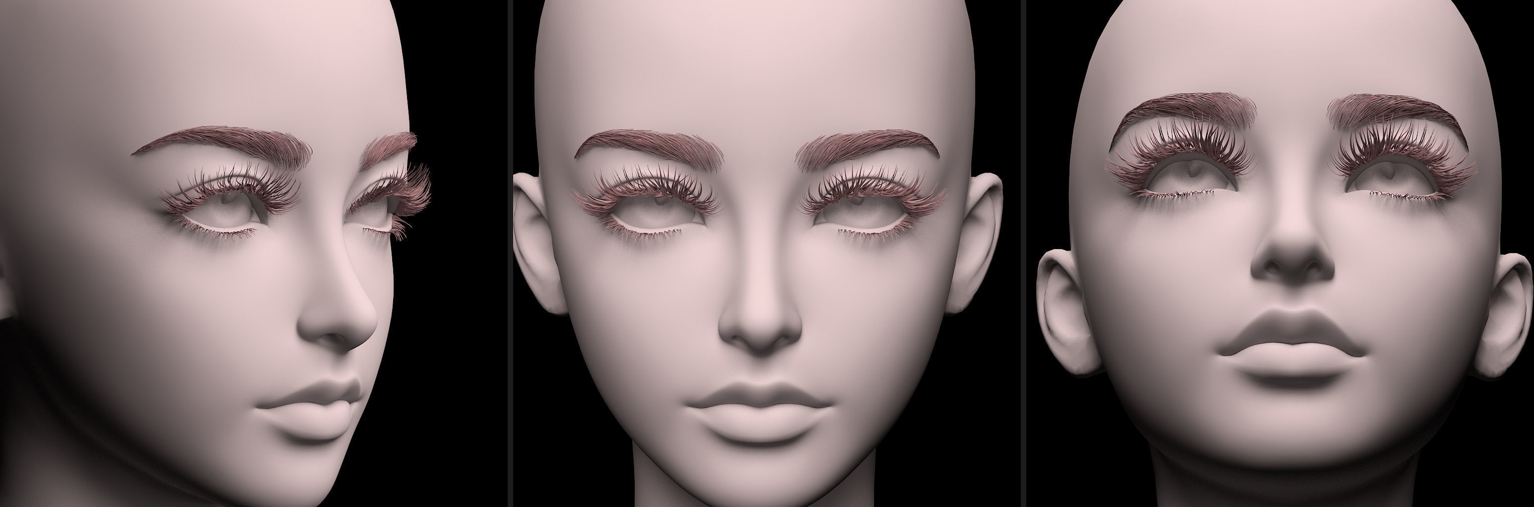 5 MESH Eyelash Eyelashes Model pack 1  3D model_4