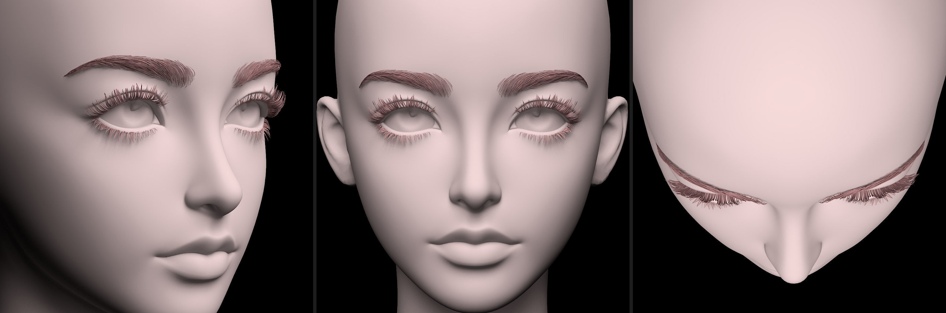 5 MESH Eyelash Eyelashes Model pack 1  3D model_2