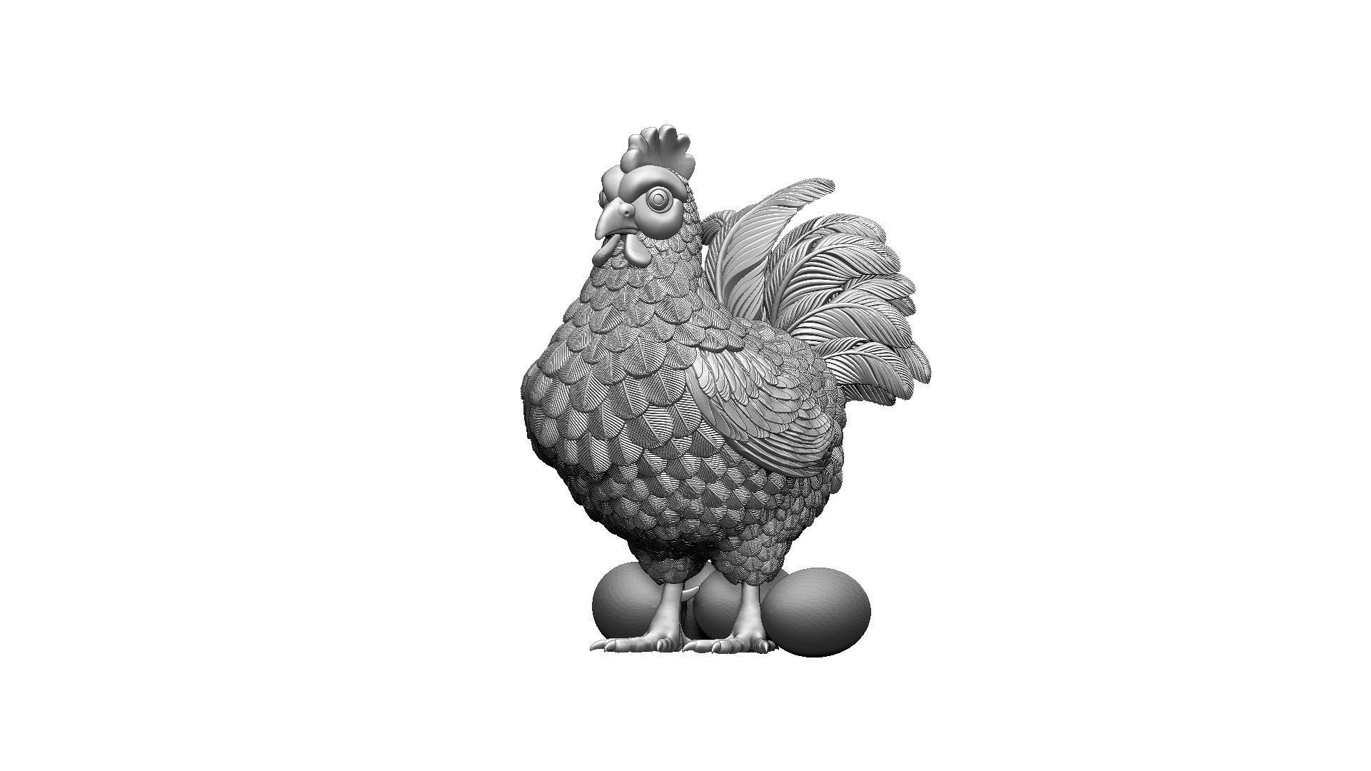 Hen Bird 3D print model_46