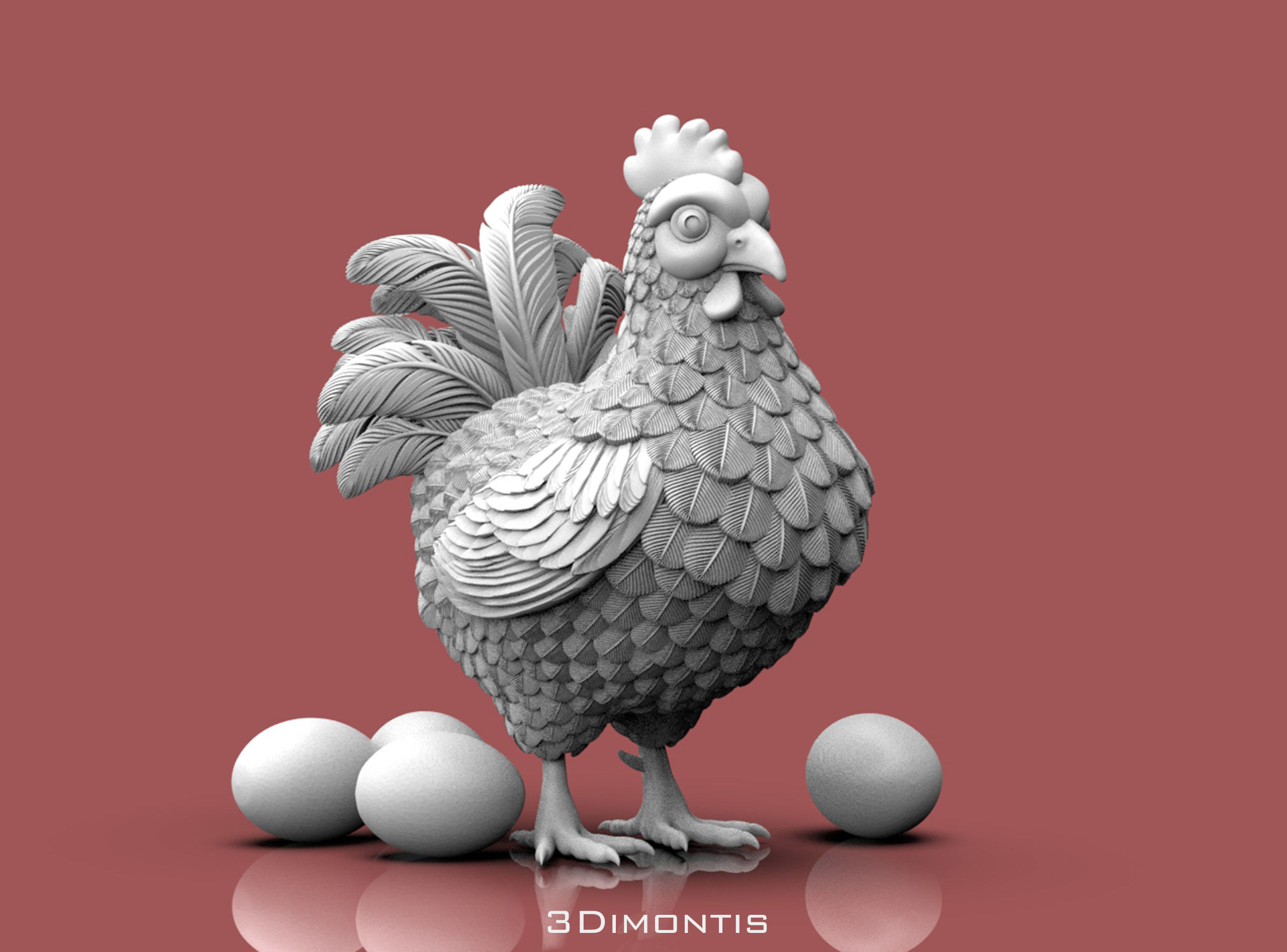 Hen Bird 3D print model_1