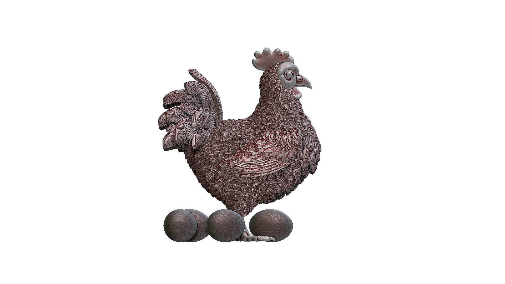 Hen Bird 3D print model_41