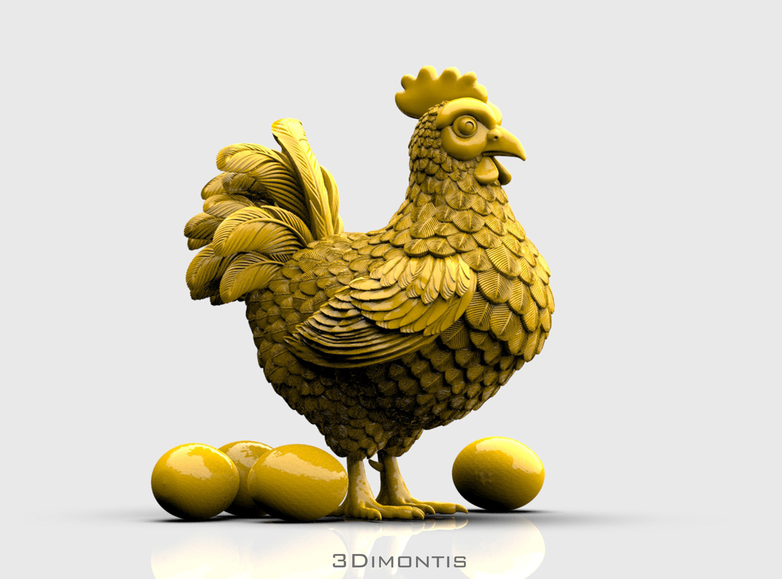 Hen Bird 3D print model_2