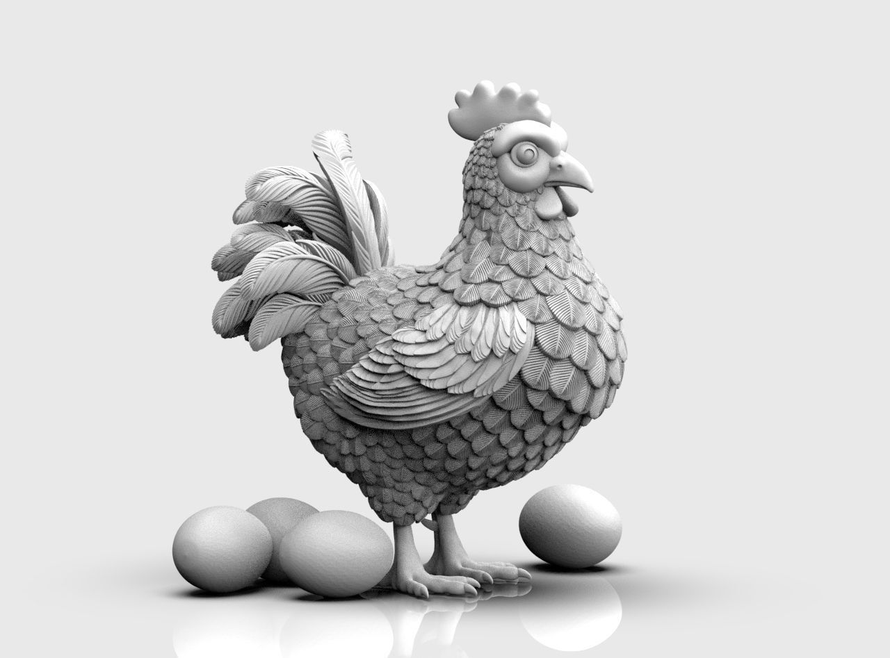 Hen Bird 3D print model_28