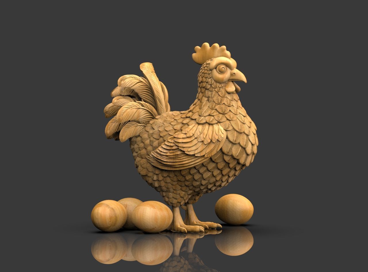 Hen Bird 3D print model_9