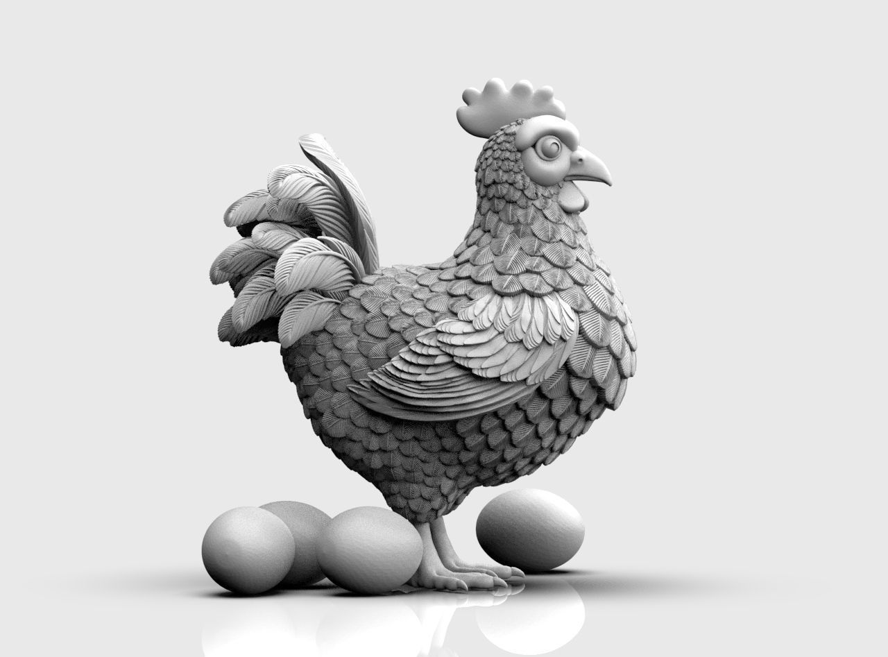 Hen Bird 3D print model_29