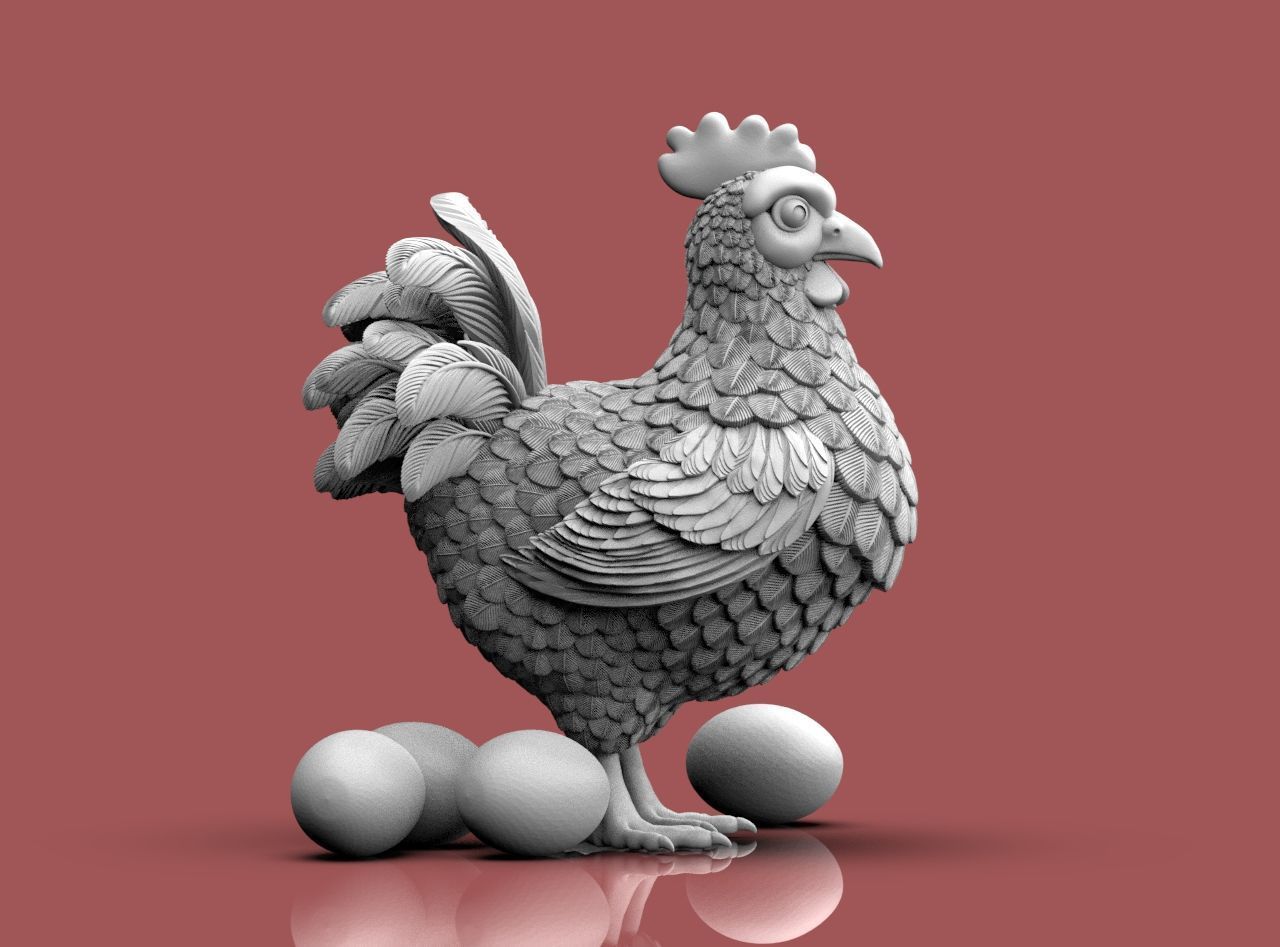 Hen Bird 3D print model_30
