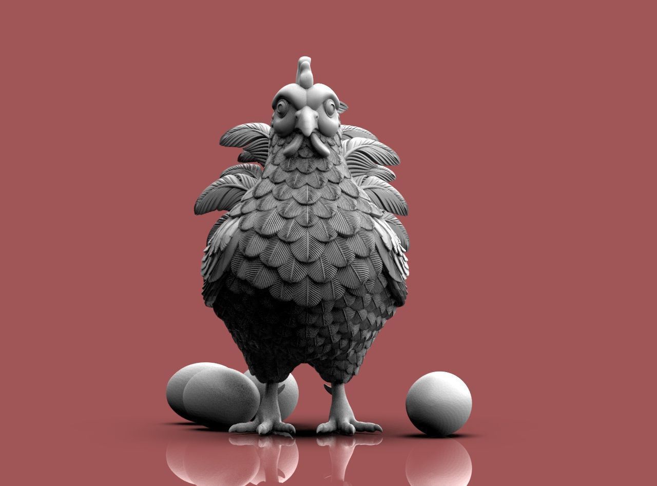Hen Bird 3D print model_36