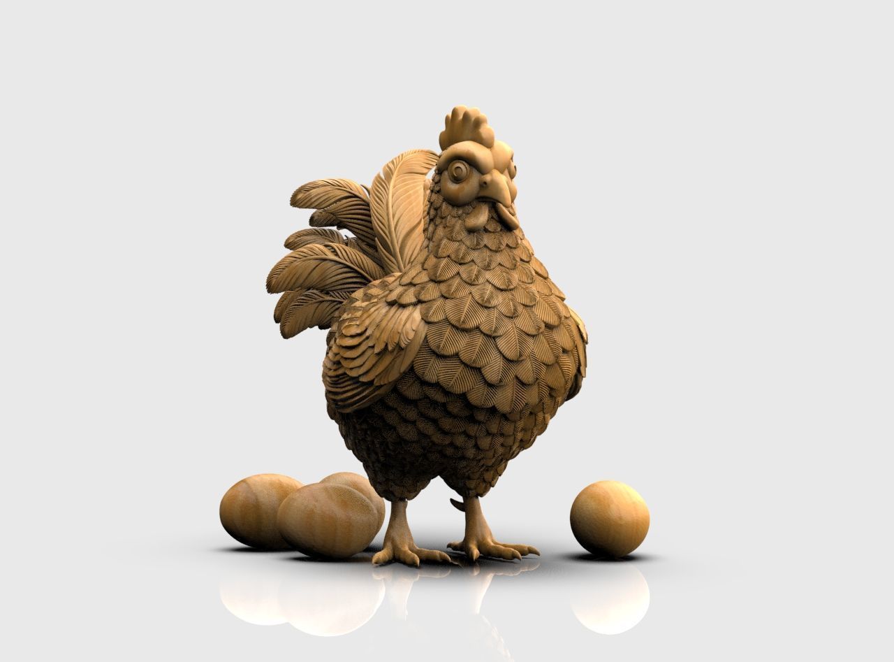 Hen Bird 3D print model_15