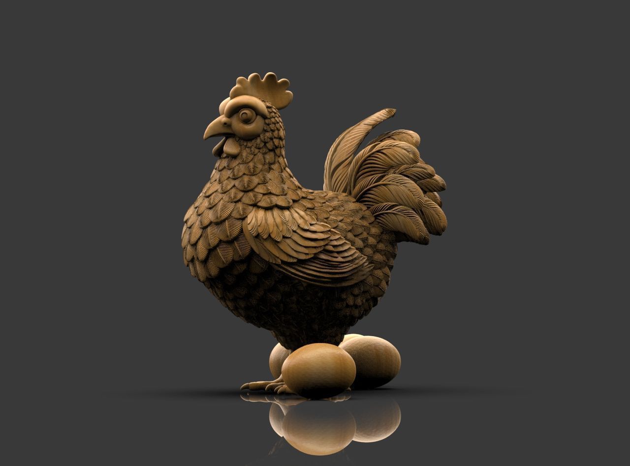 Hen Bird 3D print model_11