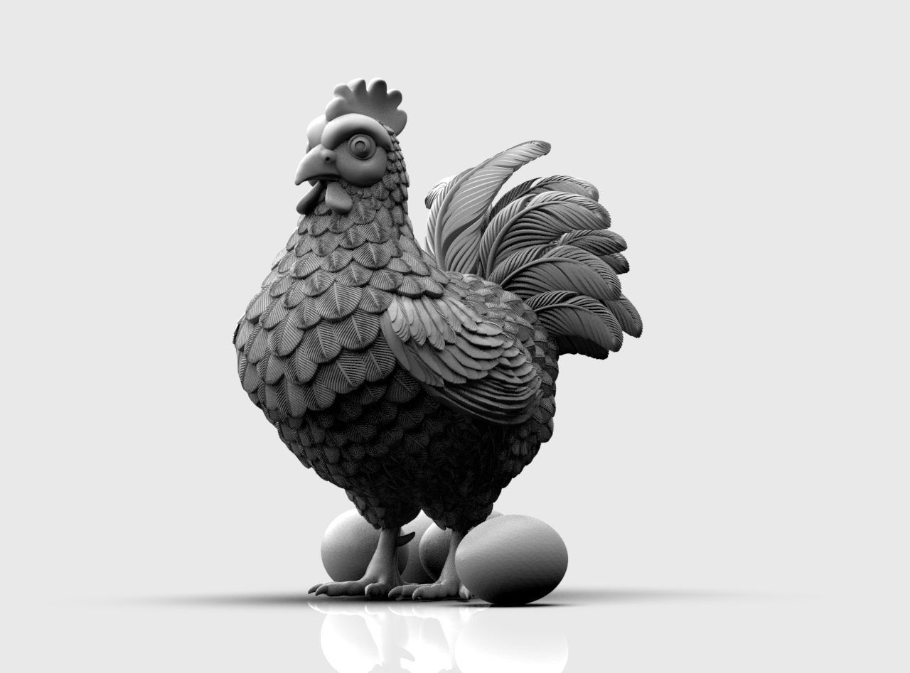 Hen Bird 3D print model_26