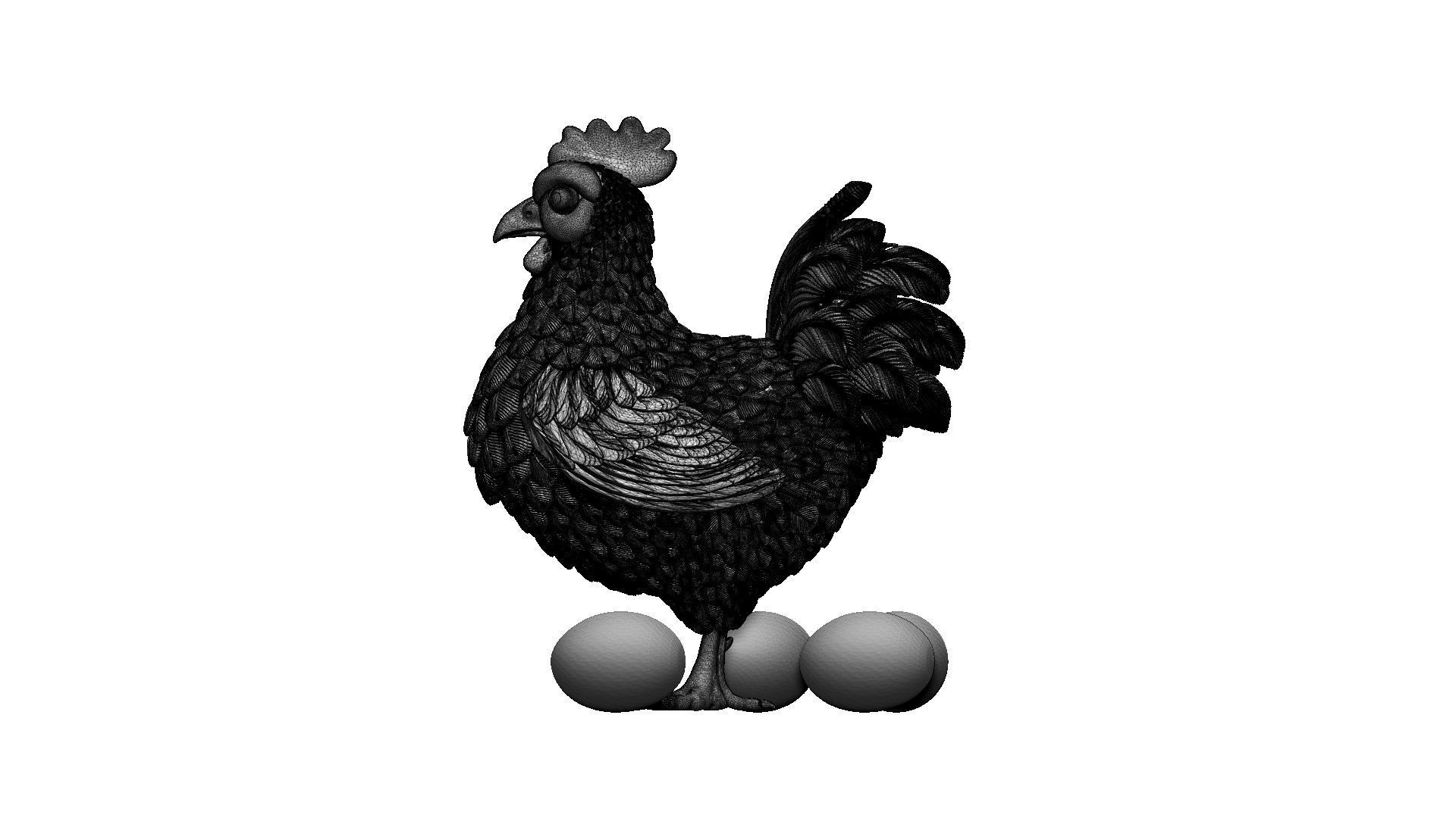 Hen Bird 3D print model_38