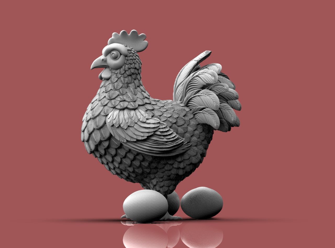 Hen Bird 3D print model_33