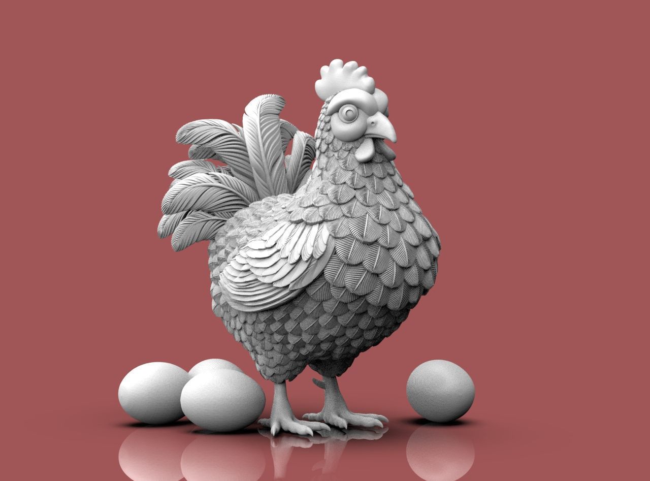 Hen Bird 3D print model_32