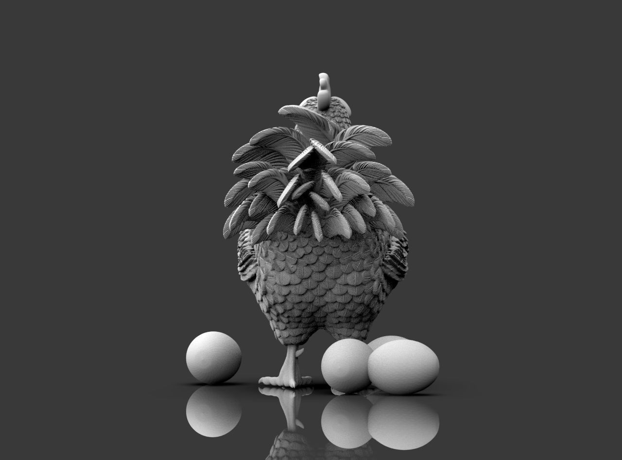 Hen Bird 3D print model_7