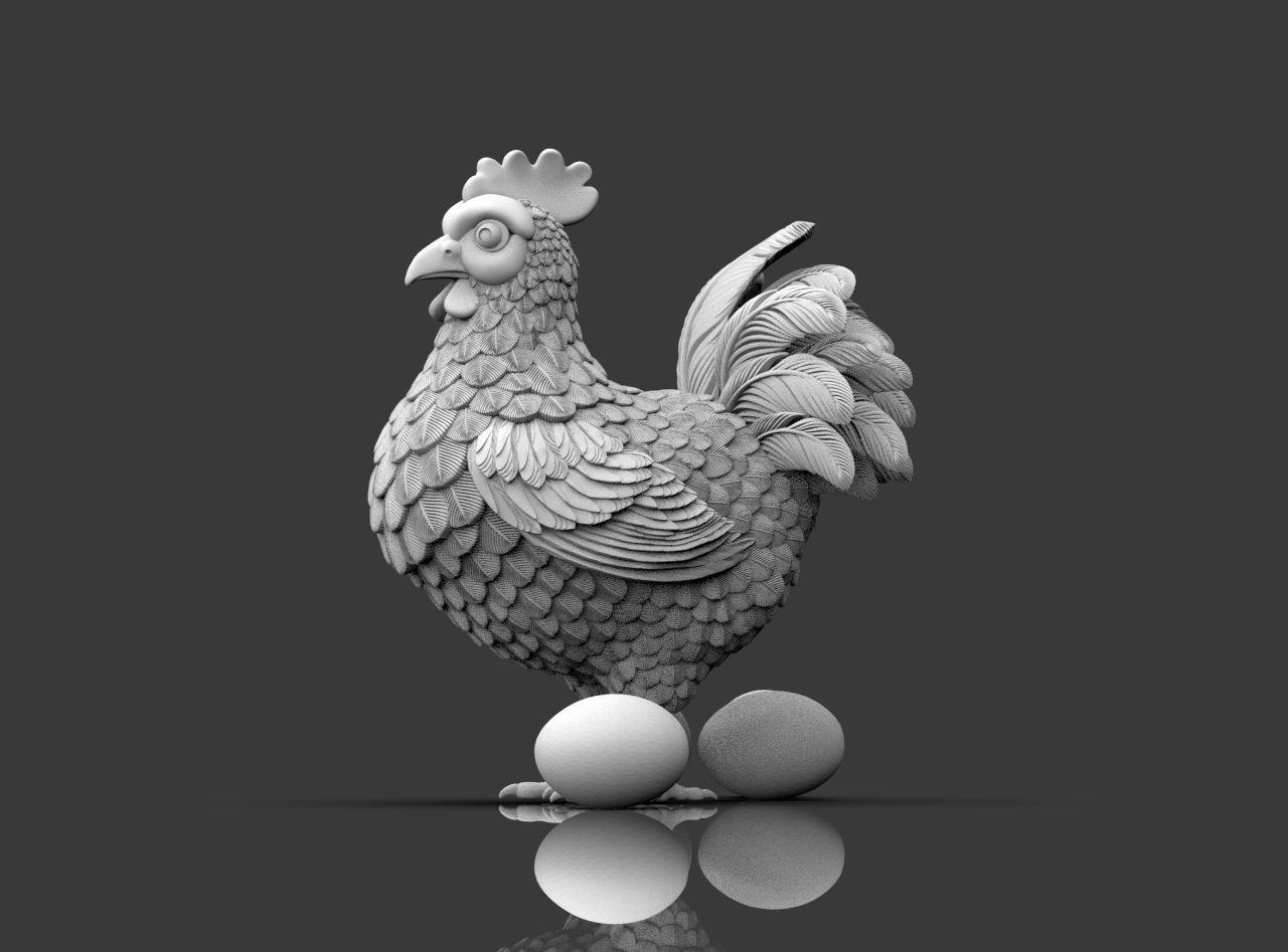 Hen Bird 3D print model_5