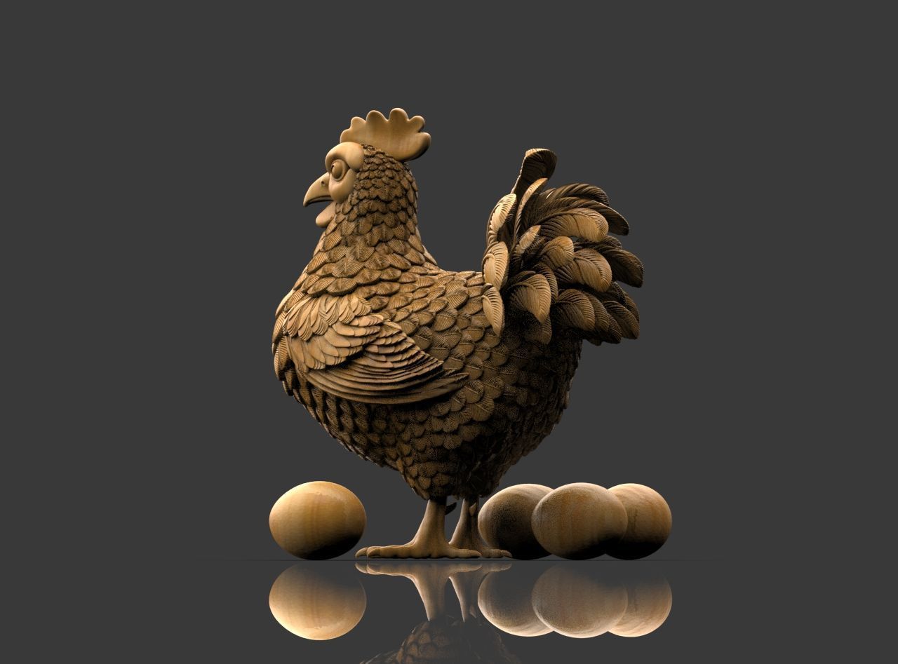 Hen Bird 3D print model_13