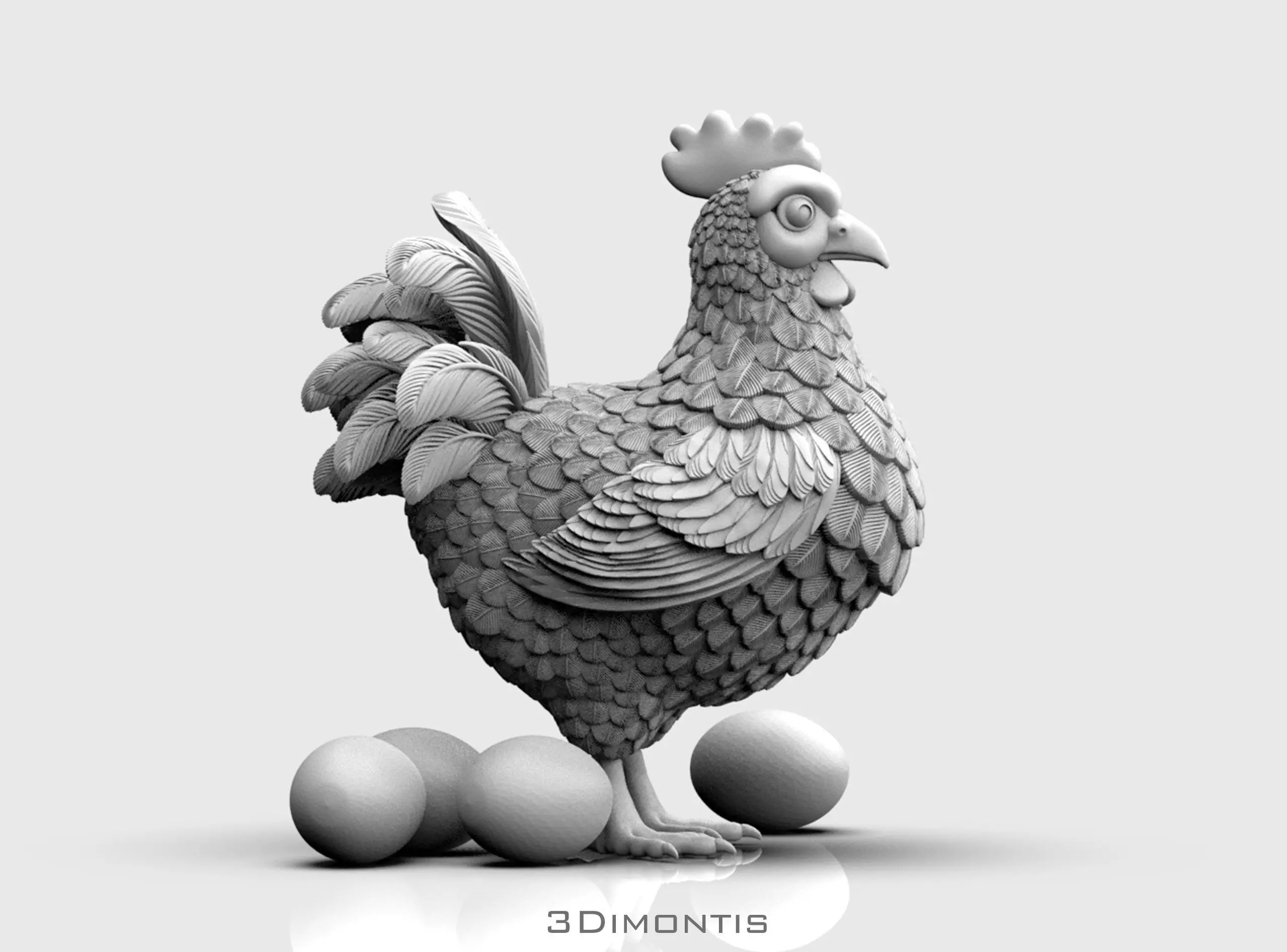 Hen Bird 3D print model_0