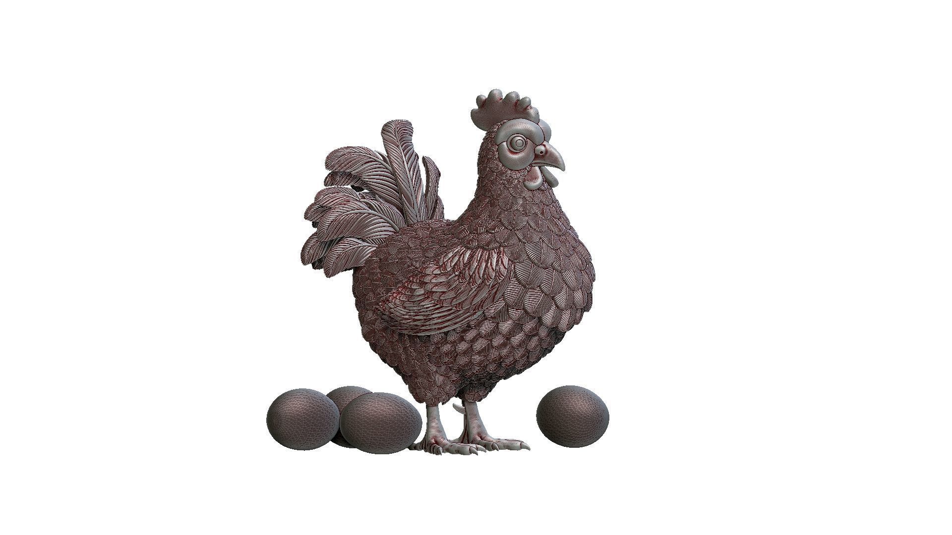 Hen Bird 3D print model_37