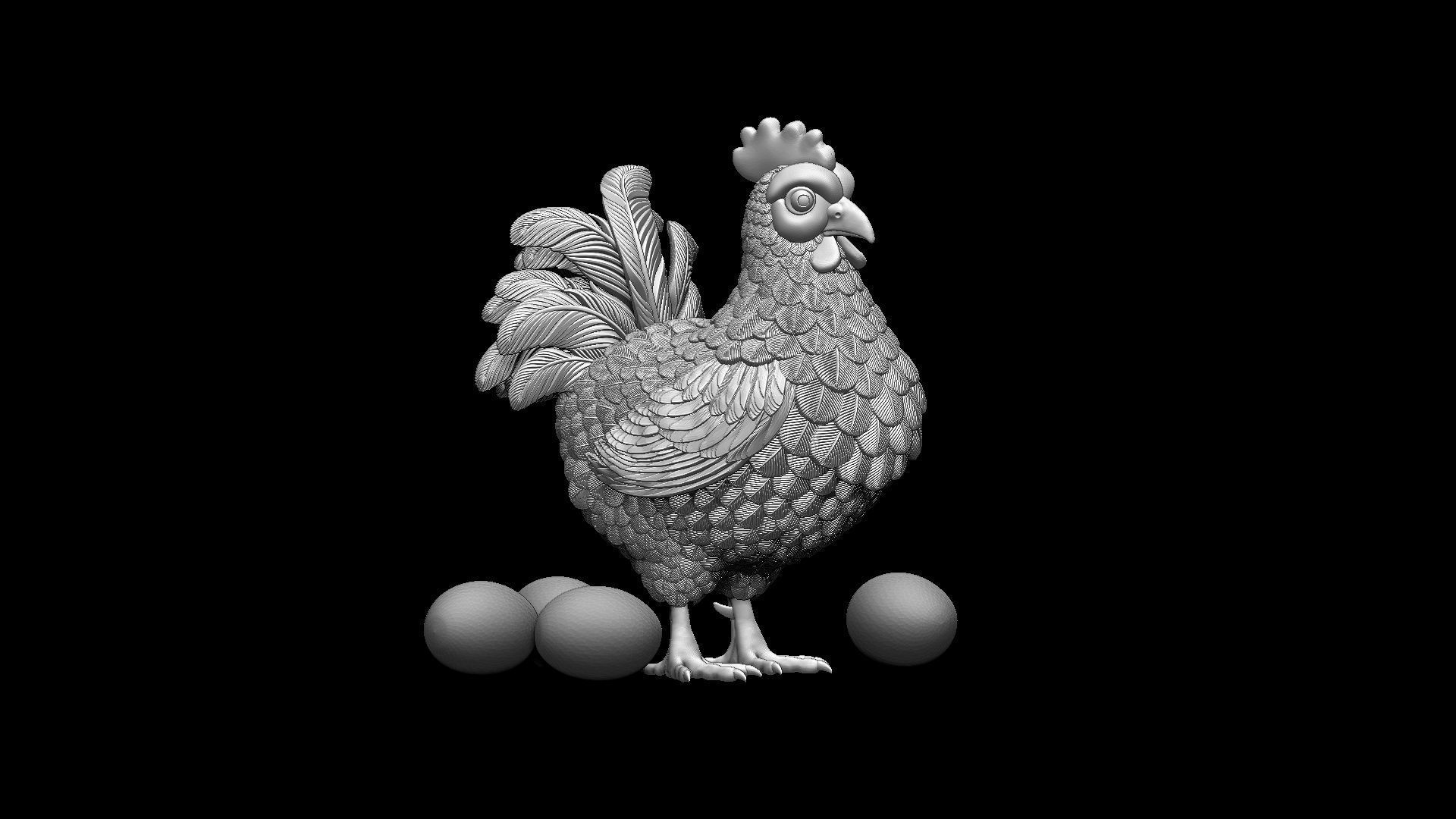 Hen Bird 3D print model_49