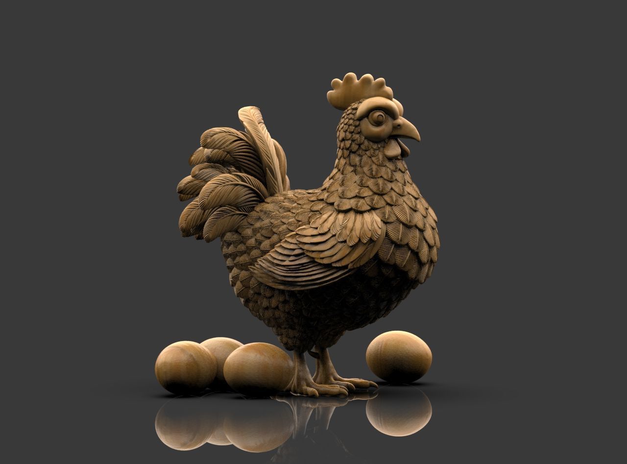 Hen Bird 3D print model_8