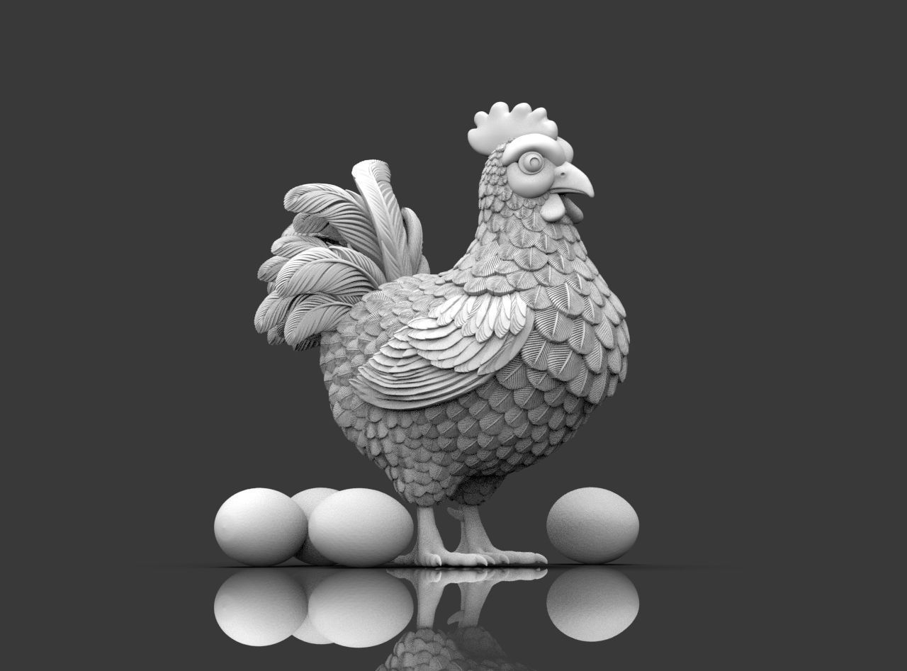 Hen Bird 3D print model_3