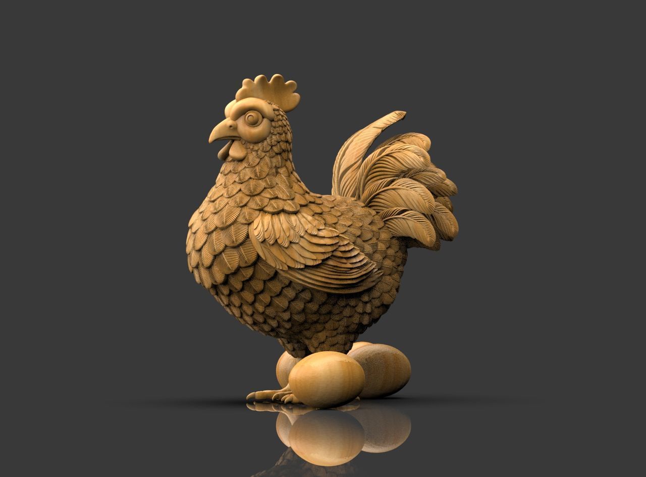 Hen Bird 3D print model_12