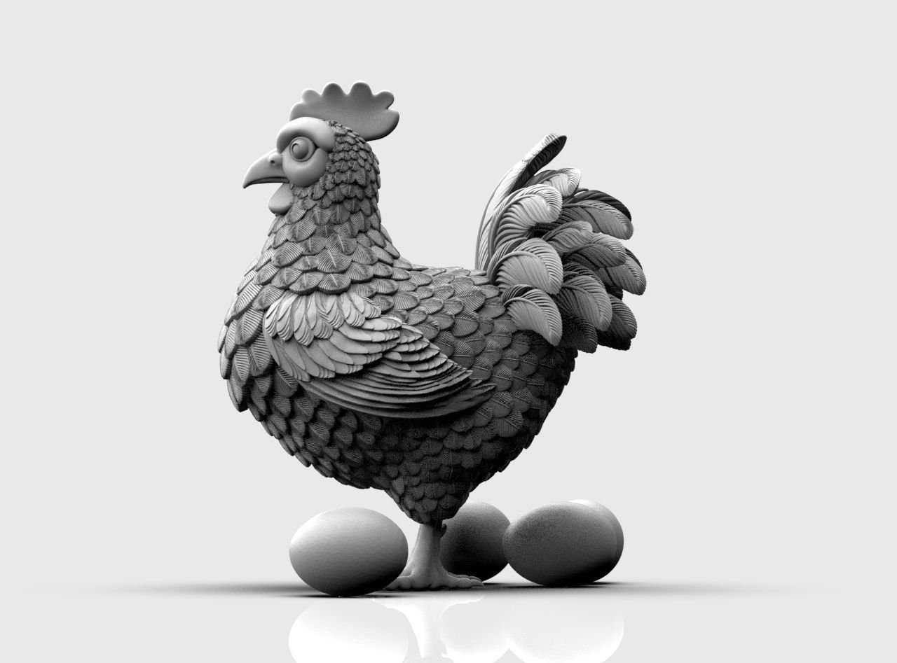 Hen Bird 3D print model_25