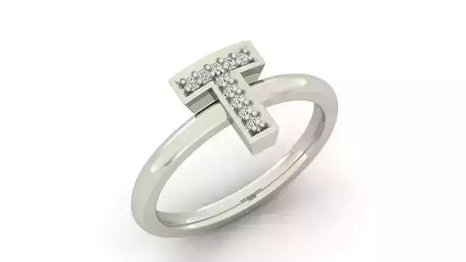 Alphabet ring letter T