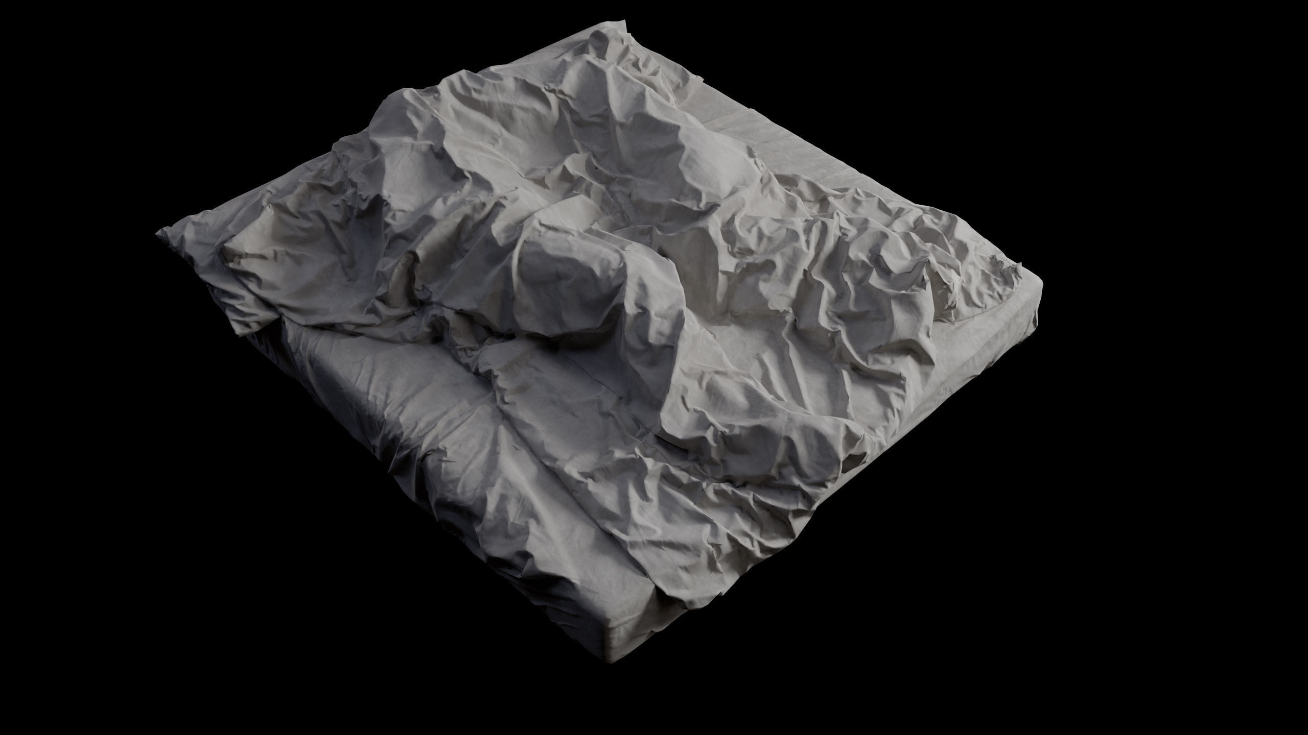 Double Bed with Sleeping Person Low-Poly Low-poly 3D model_4
