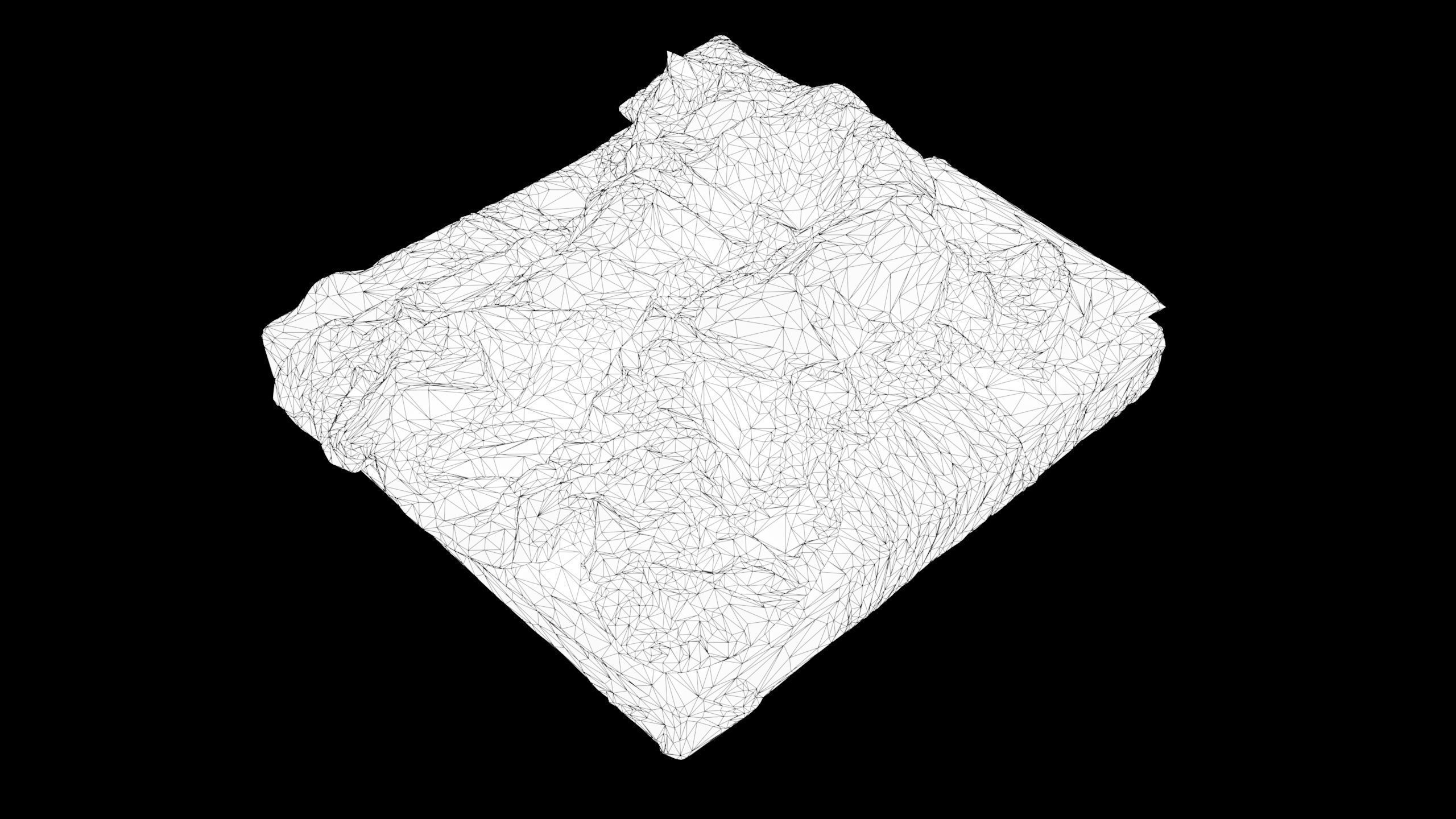 Double Bed with Sleeping Person Low-Poly Low-poly 3D model_9