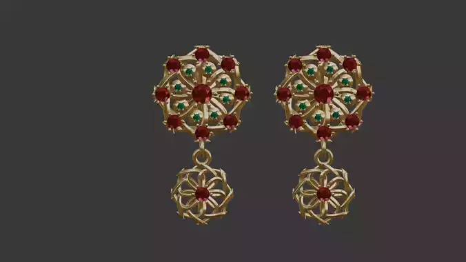 3D Printable Earrings Designs - Fashion Earring-18 3D print model