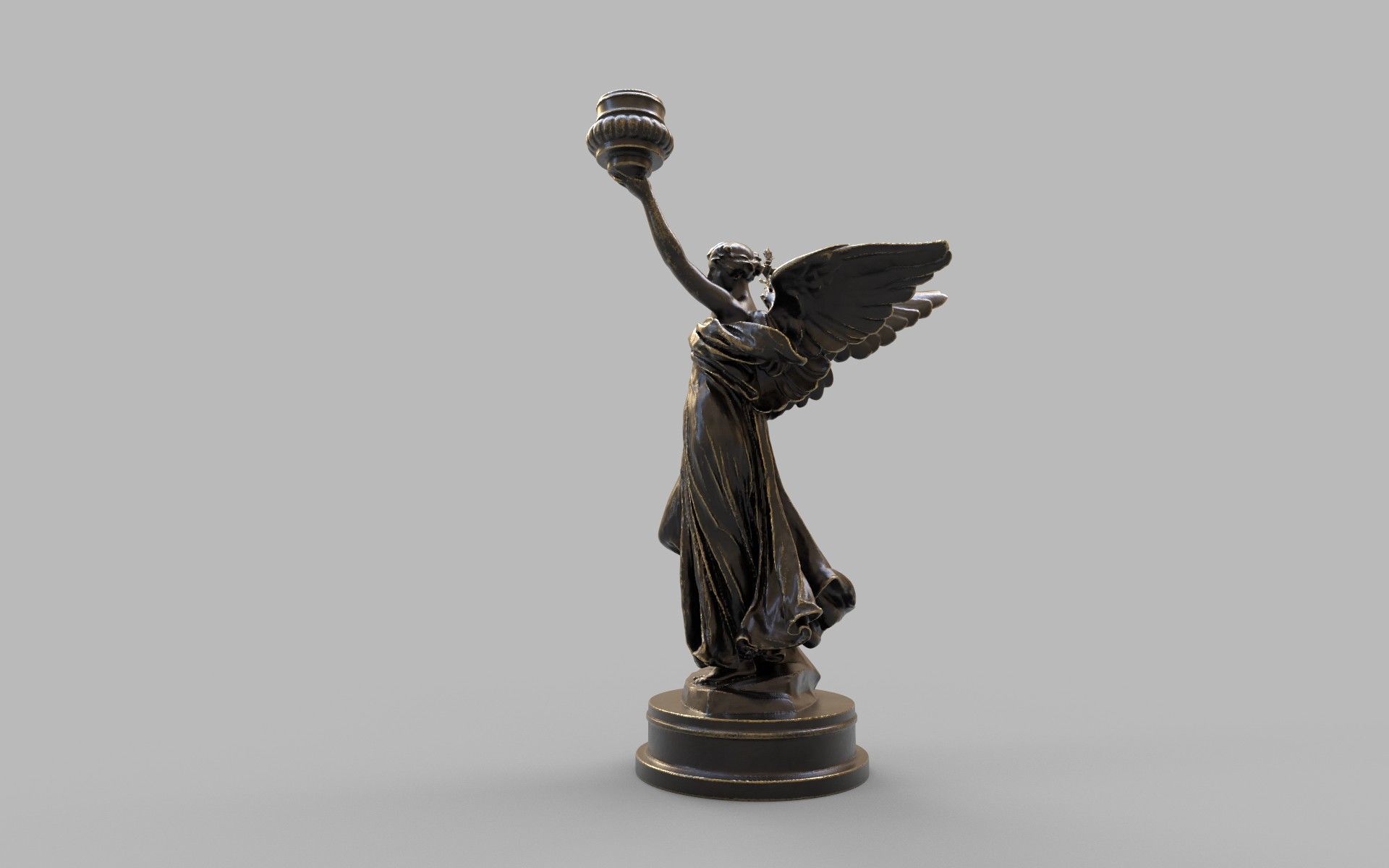 candle holder statue  3D model_1