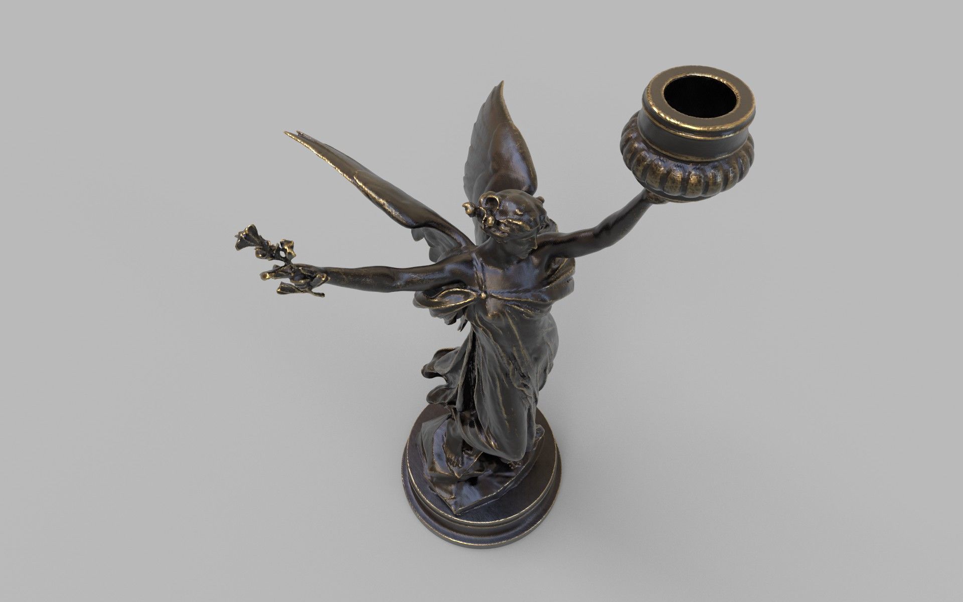 candle holder statue  3D model_5