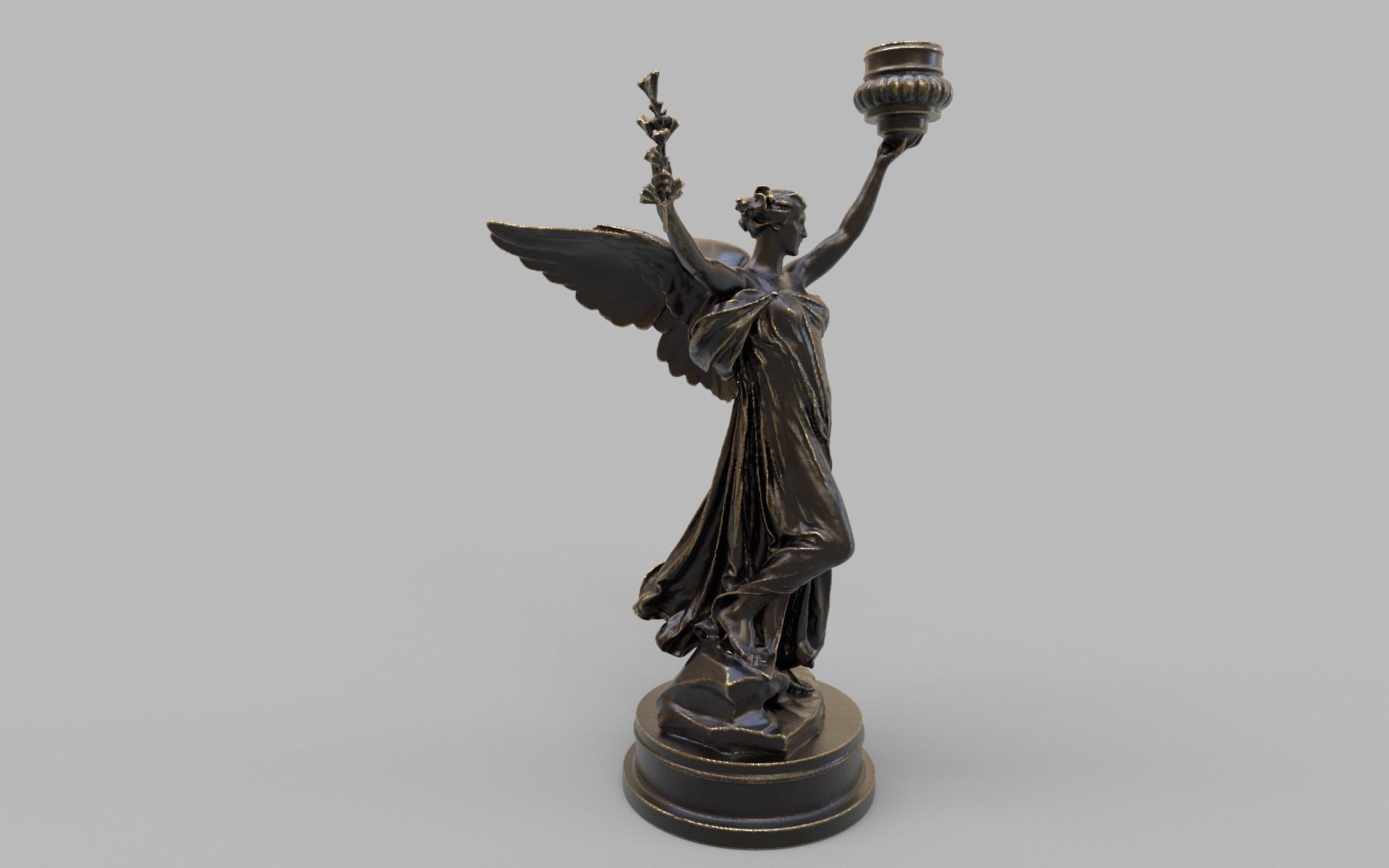 candle holder statue  3D model_3