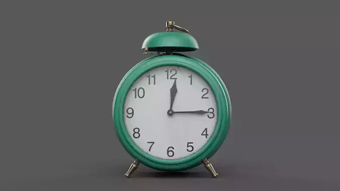 Realistic Vintage Alarm Clock 3D Model Clean Topology 3D model Low-poly 3D model