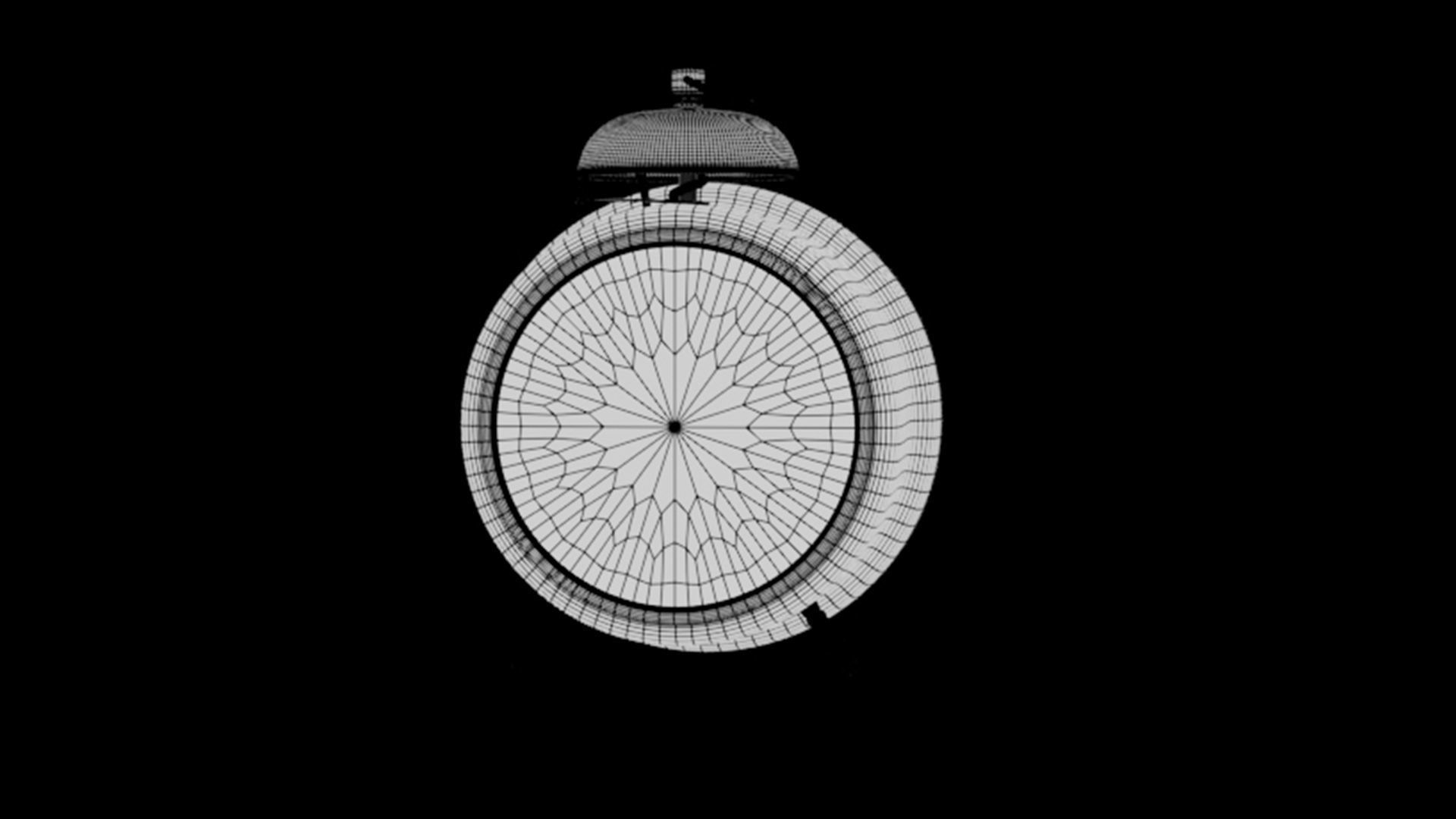 Realistic Vintage Alarm Clock  Low-poly 3D model_4