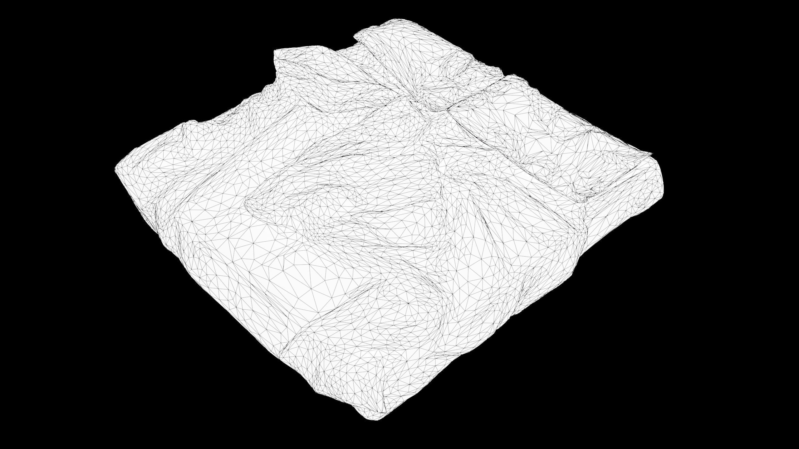 Double Bed Unmade Low-Poly Low-poly 3D model_9