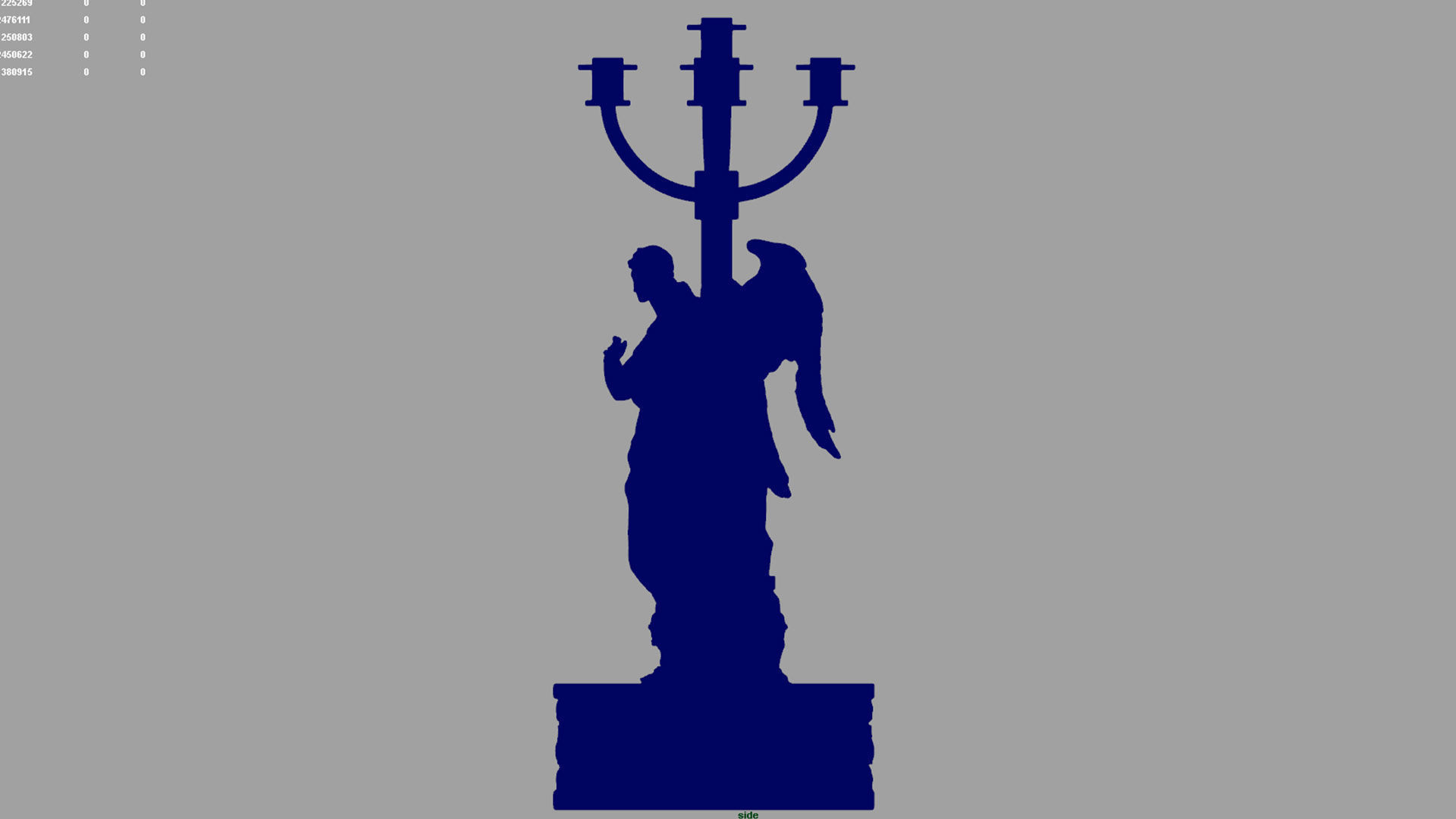 candle holder statue  3D model_7