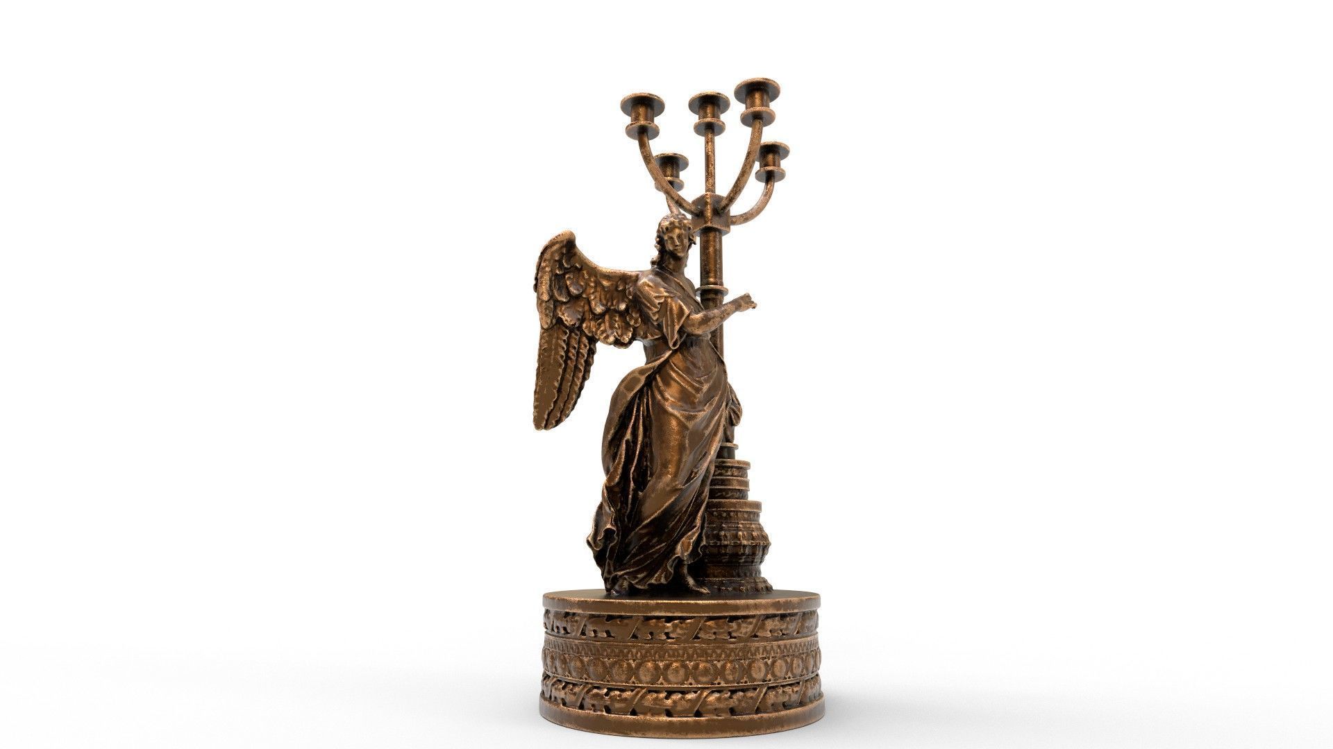 candle holder statue  3D model_4
