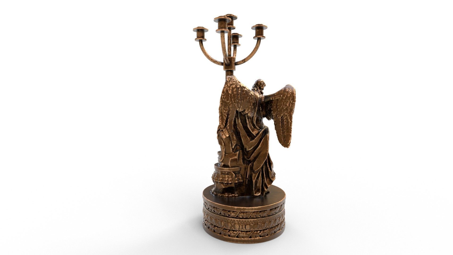 candle holder statue  3D model_2