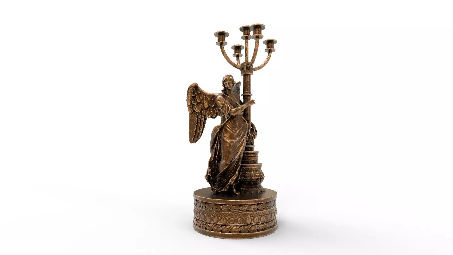 candle holder statue  3D model_0