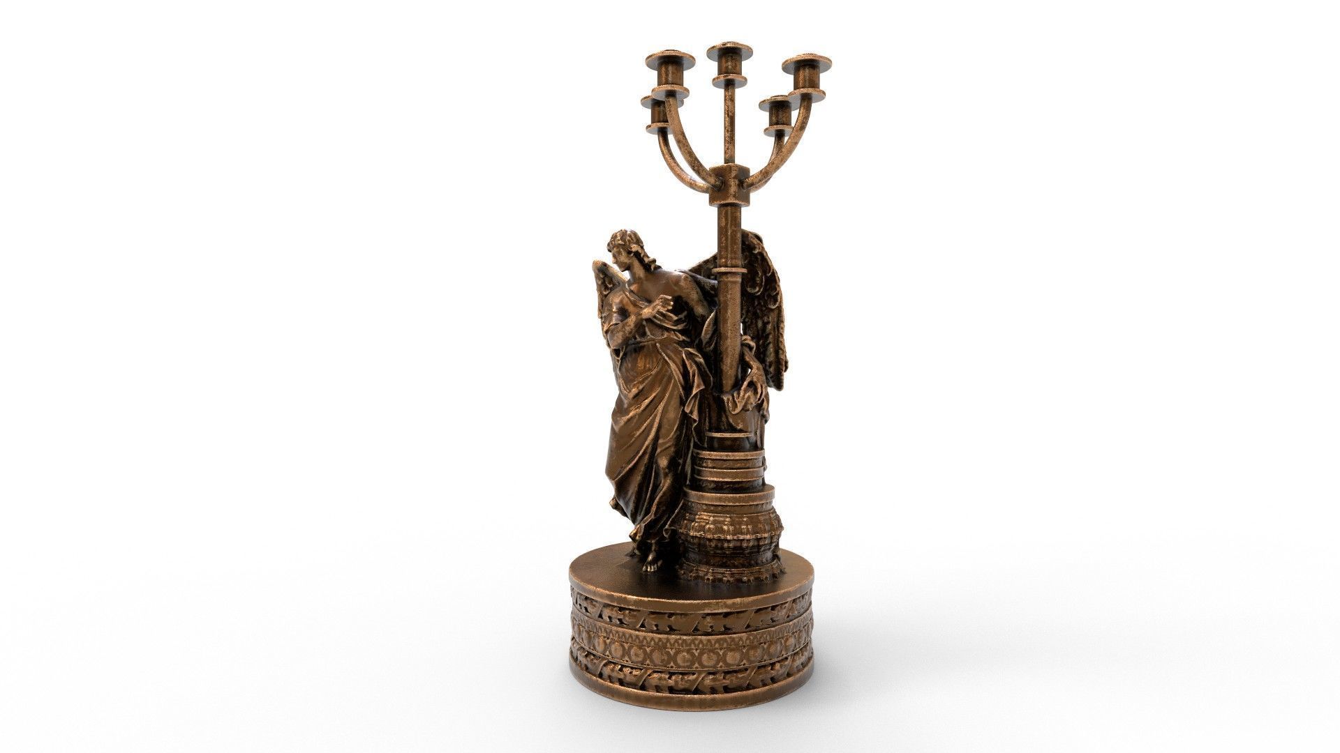 candle holder statue  3D model_3